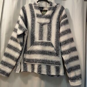 Vintage 1990s Baja Joe Patterned Mexican Hoodie Size L